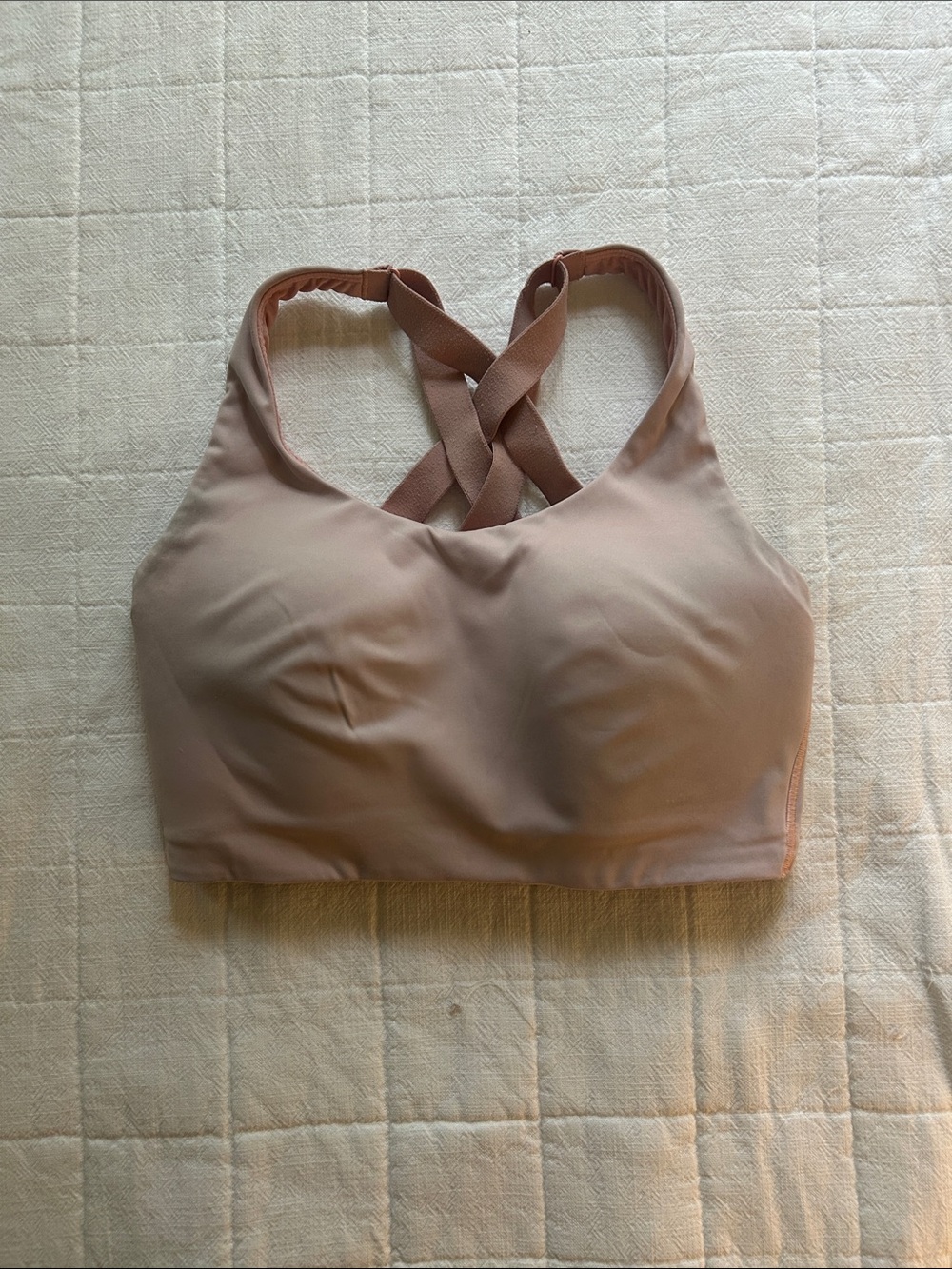 Pink Cross-Back Sports Bra - Seamless Support